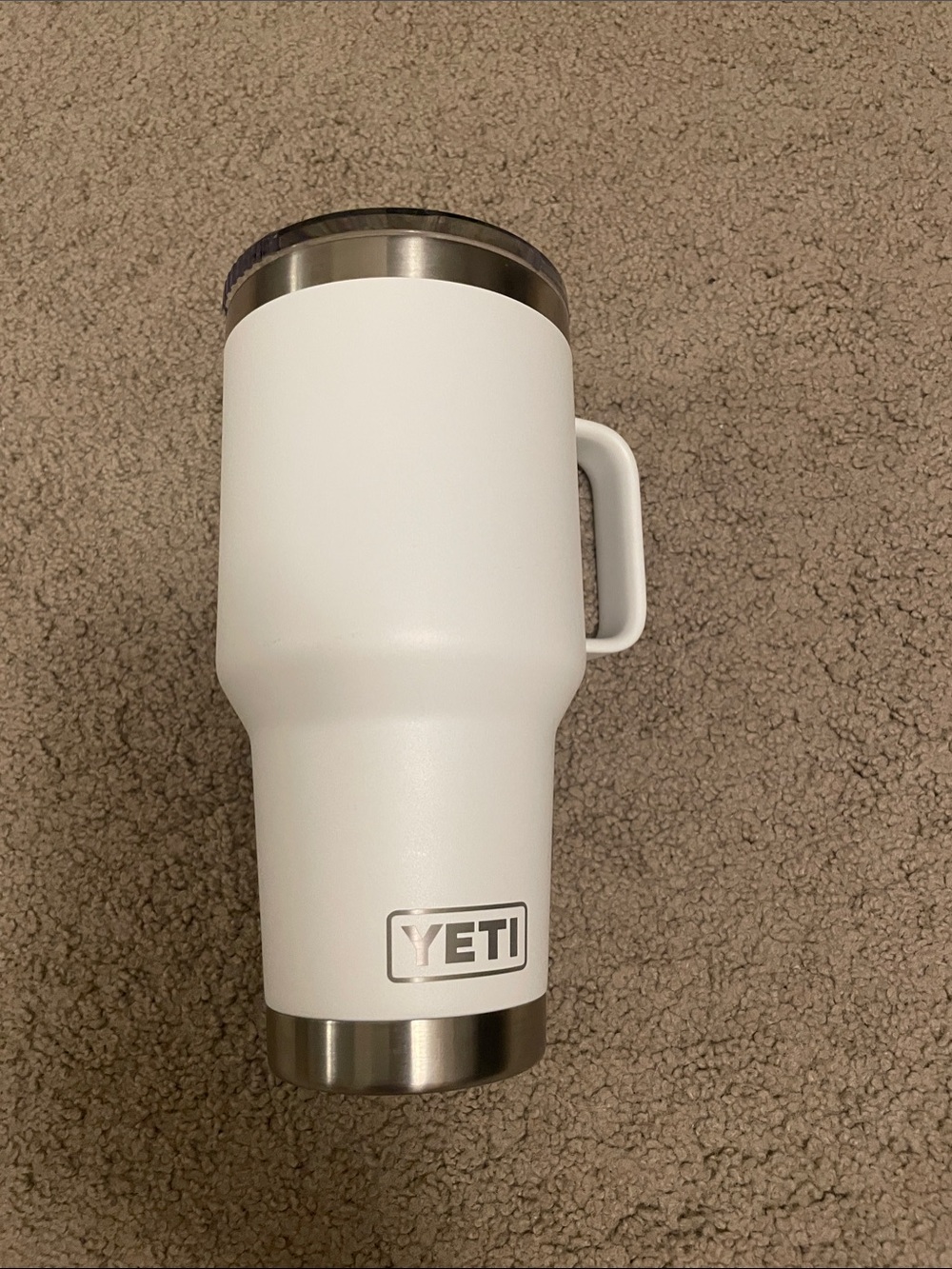 Yeti White Rambler Travel Tumbler with Handle